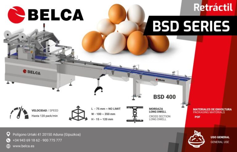 Envasado de huevos retráctil con BSD 400